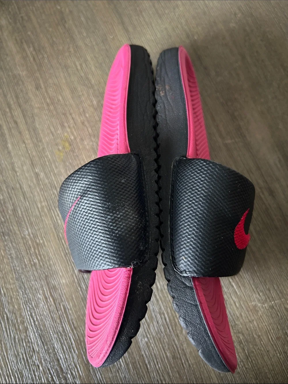 Nike Kids Hot Pink and Black Slide Sandals, Sz. 11C.